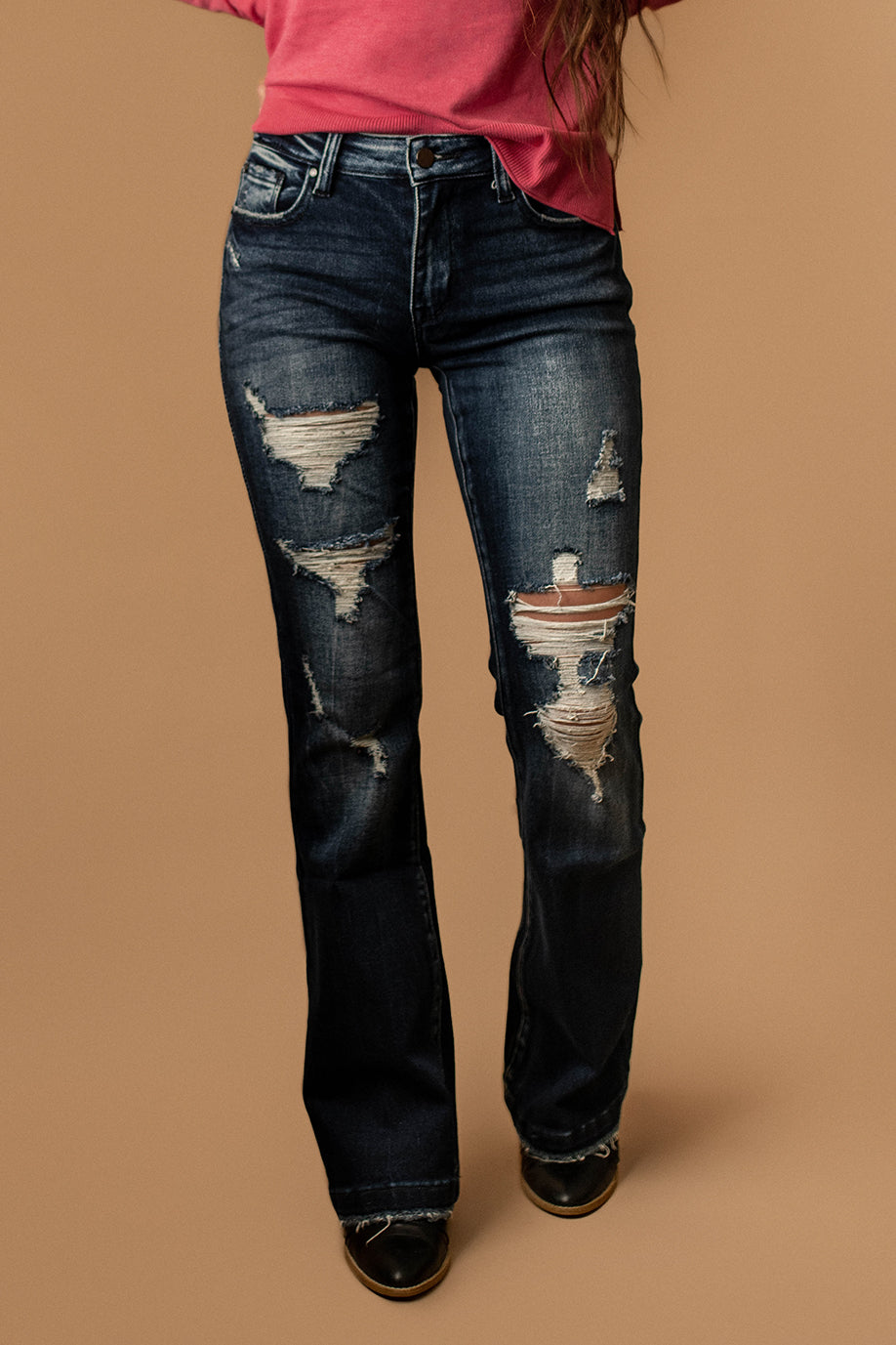 Reese Flare Jeans (Dark Wash - Petite)