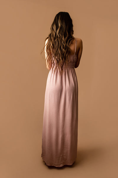 Just For You Metallic Stripe Sleeveless Maxi Dress (Orchid)
