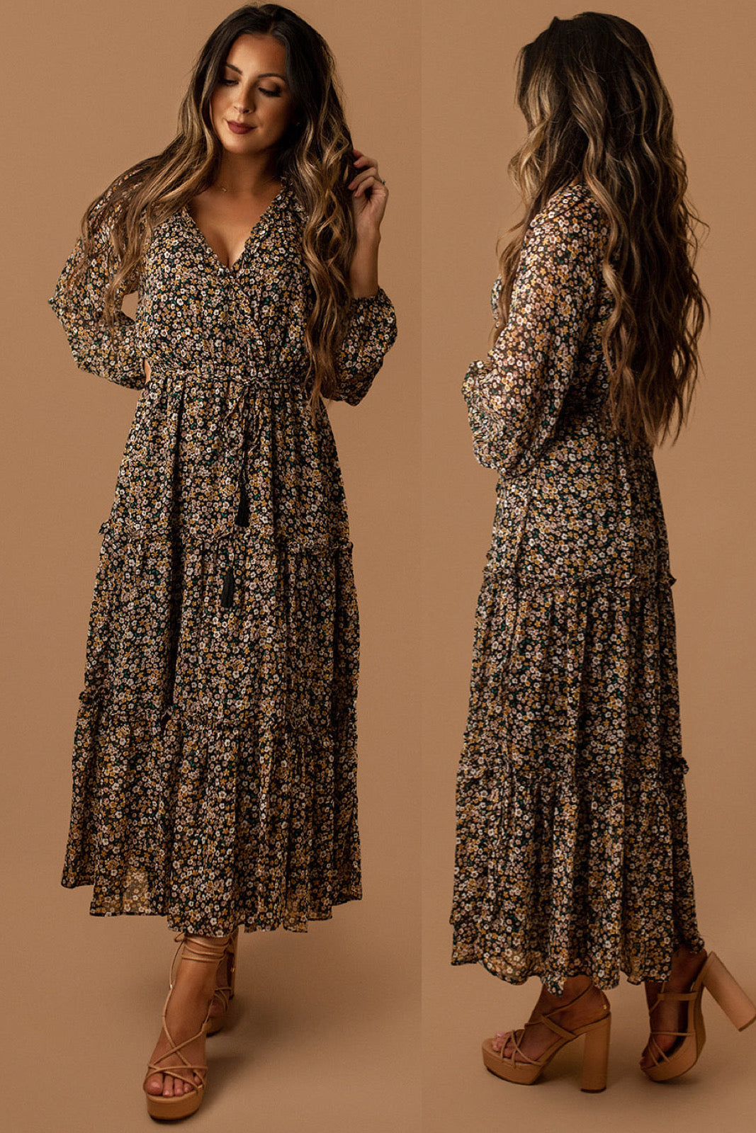 Remembering Somebody Floral Maxi Dress (Black / Multi) – Wild