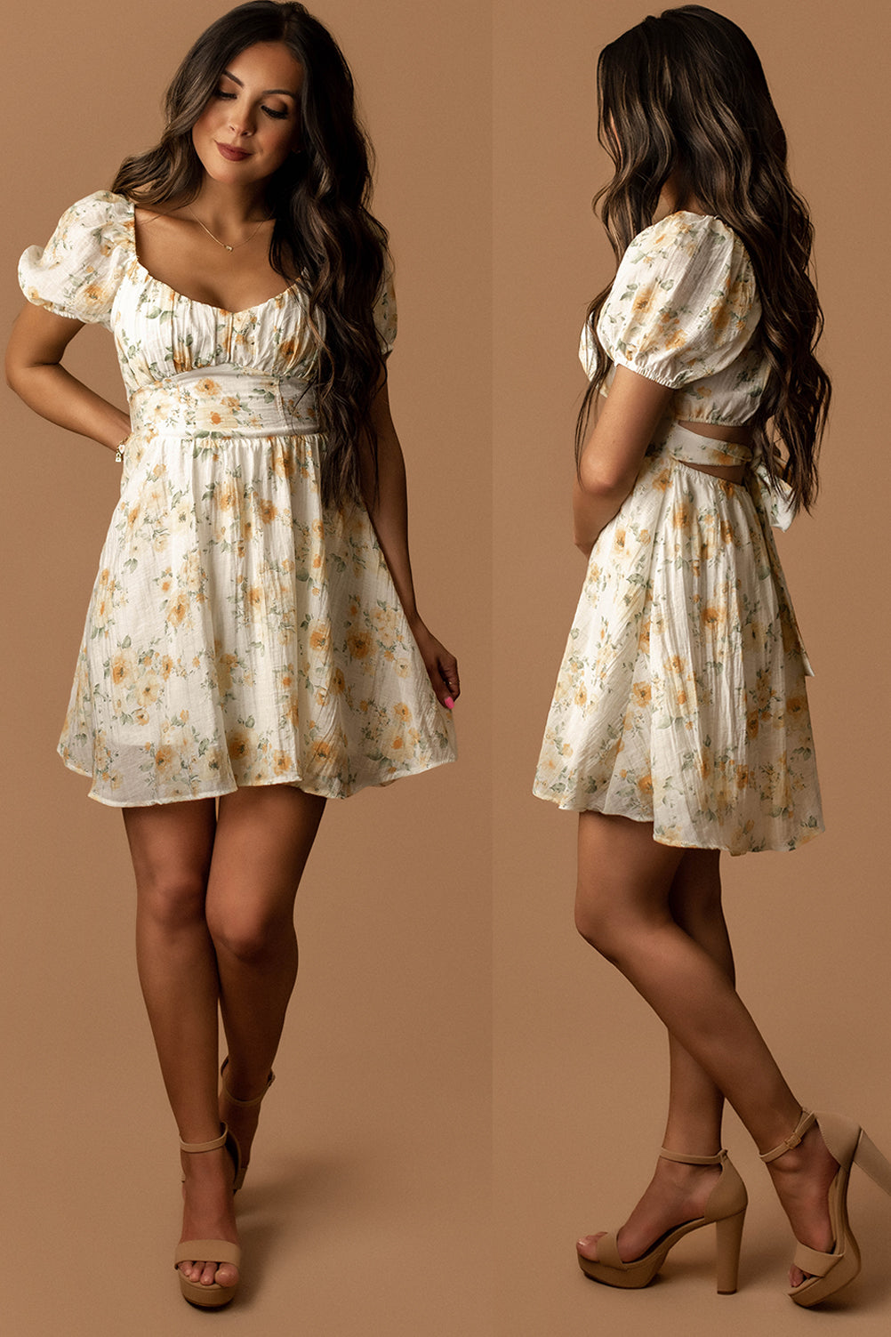 Perfect Moments Floral Sun Dress (Yellow / White)