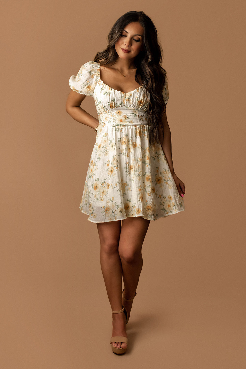 Perfect Moments Floral Sun Dress (Yellow / White)