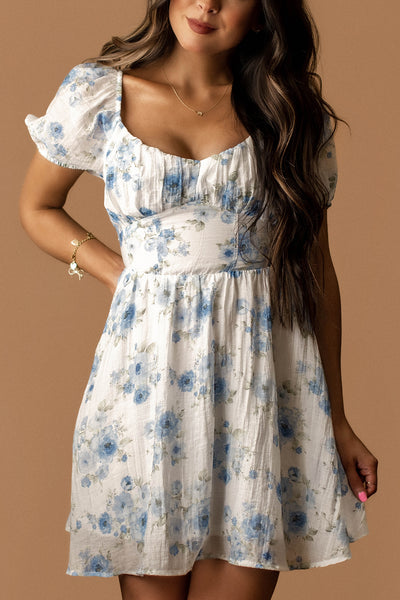 Perfect Moments Floral Sun Dress (Blue / White)