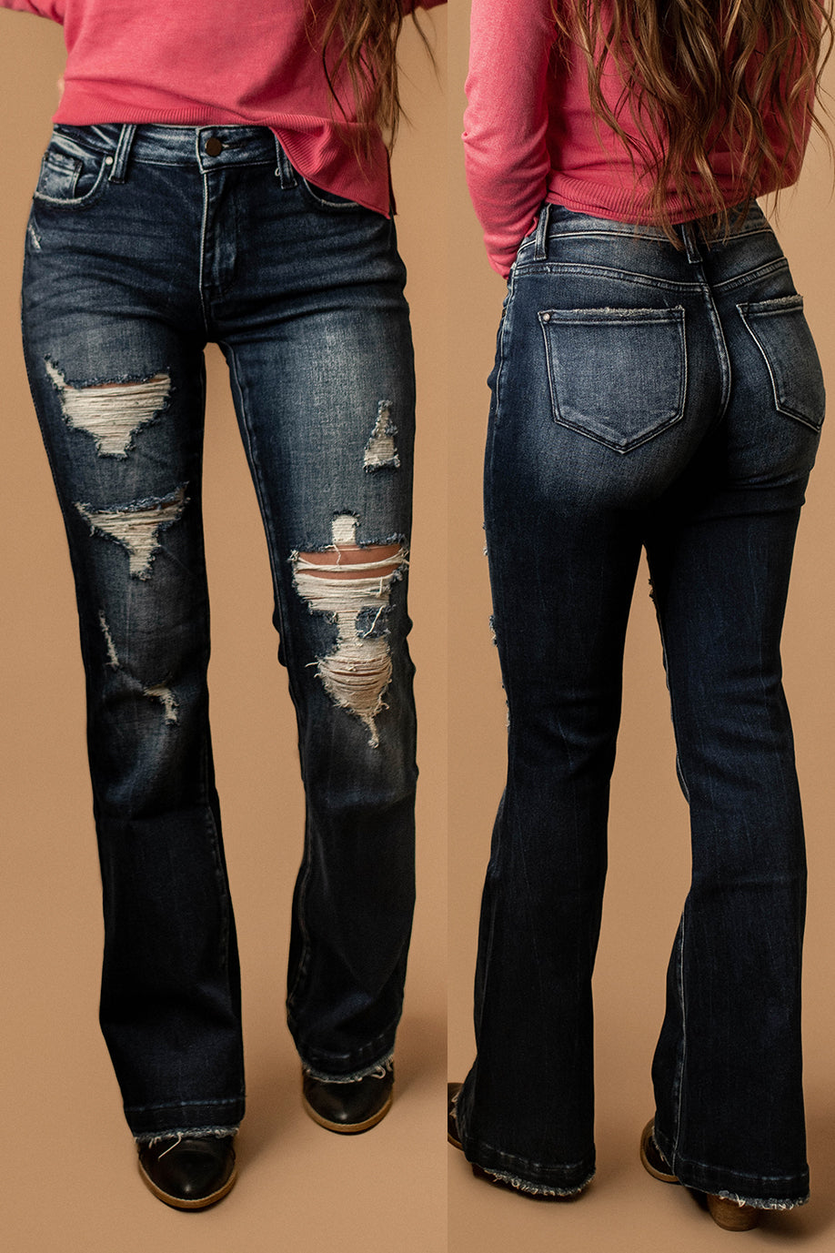 Reese Flare Jeans (Dark Wash - Petite) | FINAL SALE