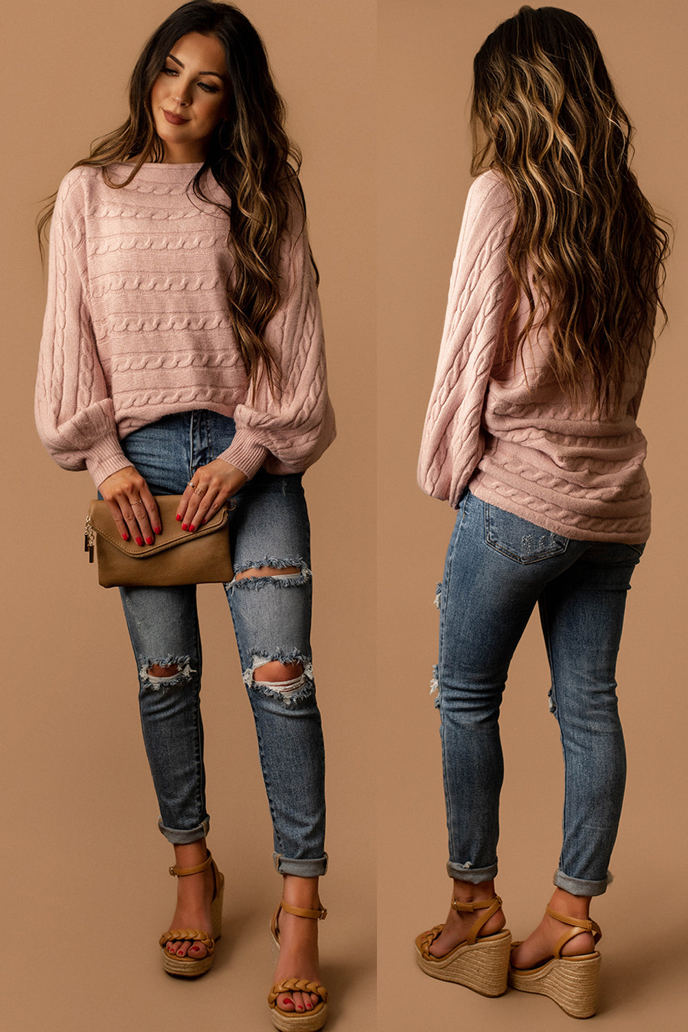 Love The Way You Lie Cable Knit Sweater (Mocha) | FINAL SALE