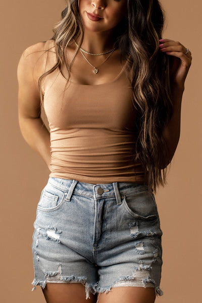 Dream Double Layered Tank (Toffee)