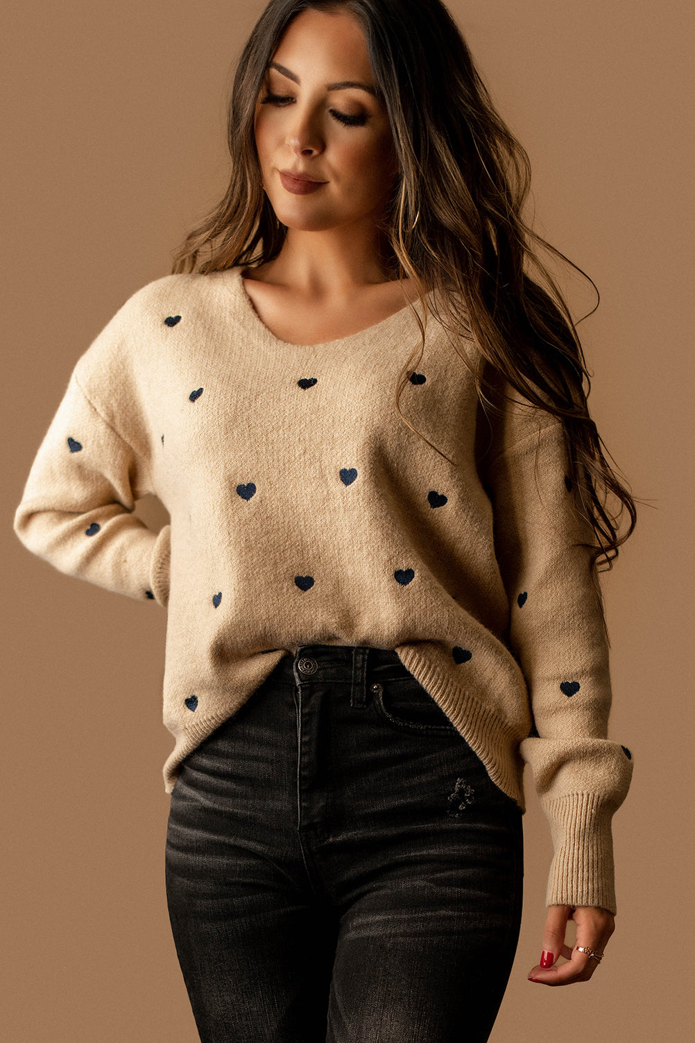 Love Someone Heart Sweater (Taupe)