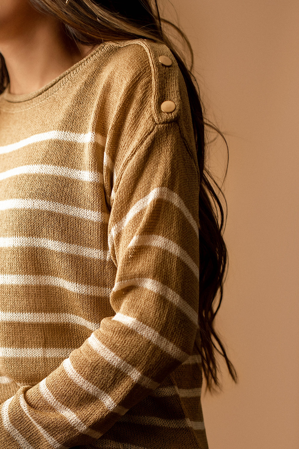 I'll Follow You Striped Long Sleeve Top (Honey) | FINAL SALE