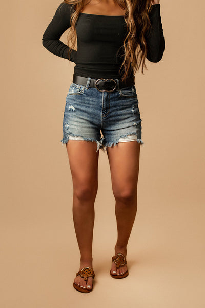 Zara High-Rise Distressed Denim Shorts | SIZE SMALL - FINAL SALE