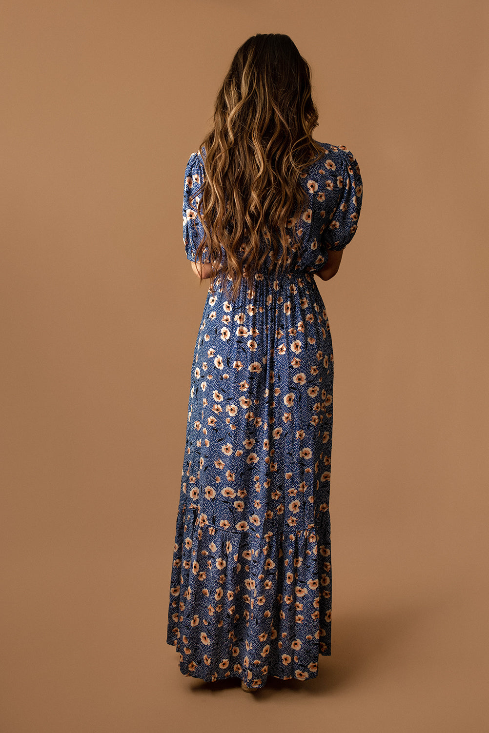 Keep Blooming Floral Maxi Dress (Navy Blue)