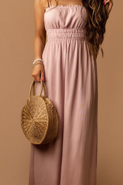 Just For You Metallic Stripe Sleeveless Maxi Dress (Orchid) | FINAL SALE