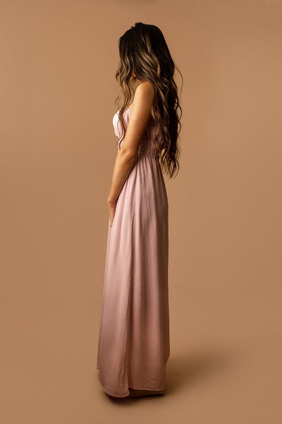 Just For You Metallic Stripe Sleeveless Maxi Dress (Orchid) | FINAL SALE