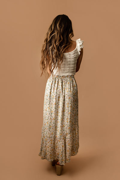 Magic On Your Mind Floral Maxi Skirt (Sage / Multi)