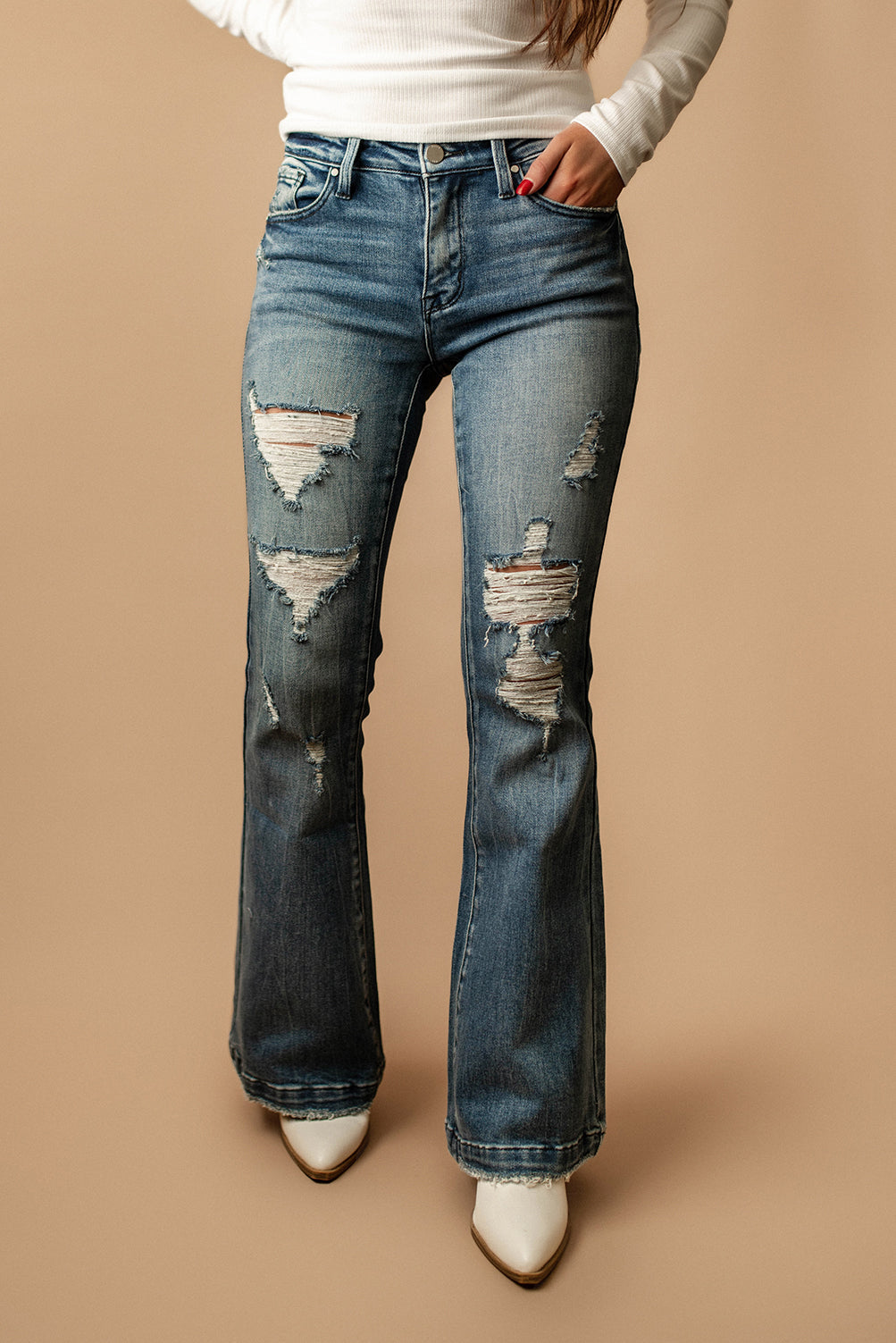 Reese Flare Jeans (Dark Wash - TALL)