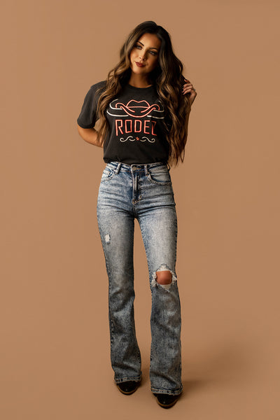 Rodeo Cropped Graphic Tee (Charcoal) | FINAL SALE