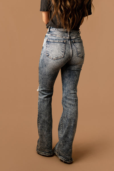 Kalisa Acid Wash Flare Jeans