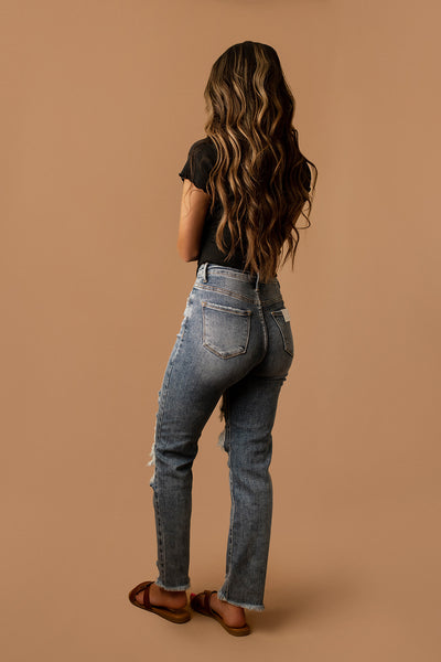 Kolby Distressed Slim Straight Jeans