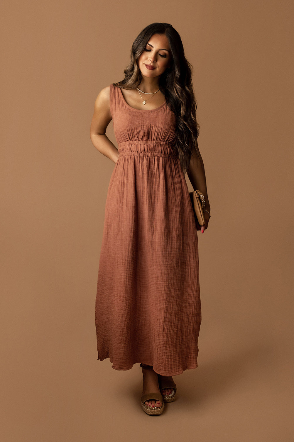 fitted lace wedding dress Leilani Dress / Terracotta Palm main image 1