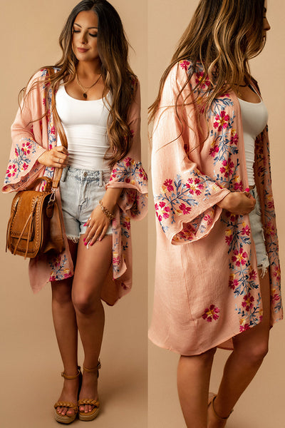 Fell For You Floral Kimono (White)