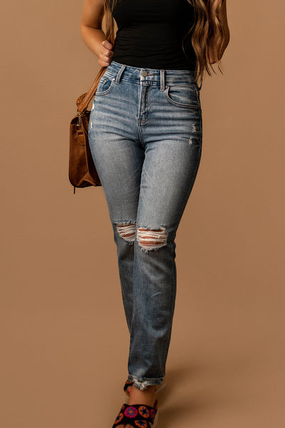 Mia Distressed Ankle Straight Jeans | FINAL SALE