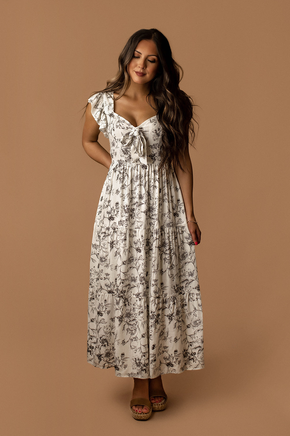 Always With You Floral Maxi Dress (Black / White)