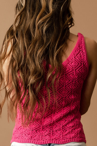 Forever To Me Knit Tank (Fuschia)