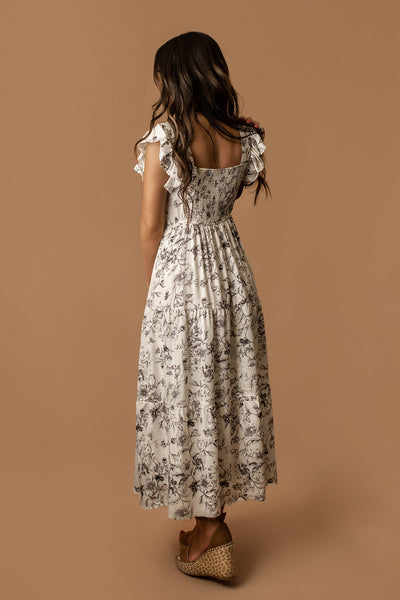 Always With You Floral Maxi Dress (Black / White)