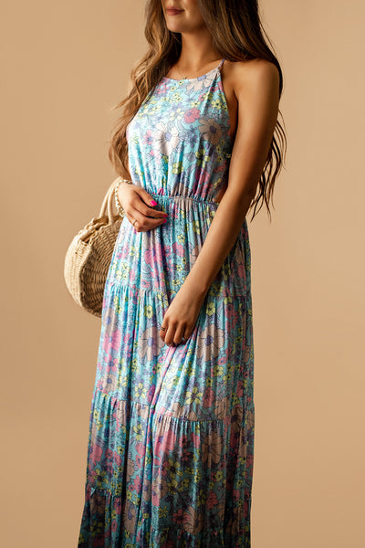 Cyprus Floral Maxi Dress (Blue) | FINAL SALE