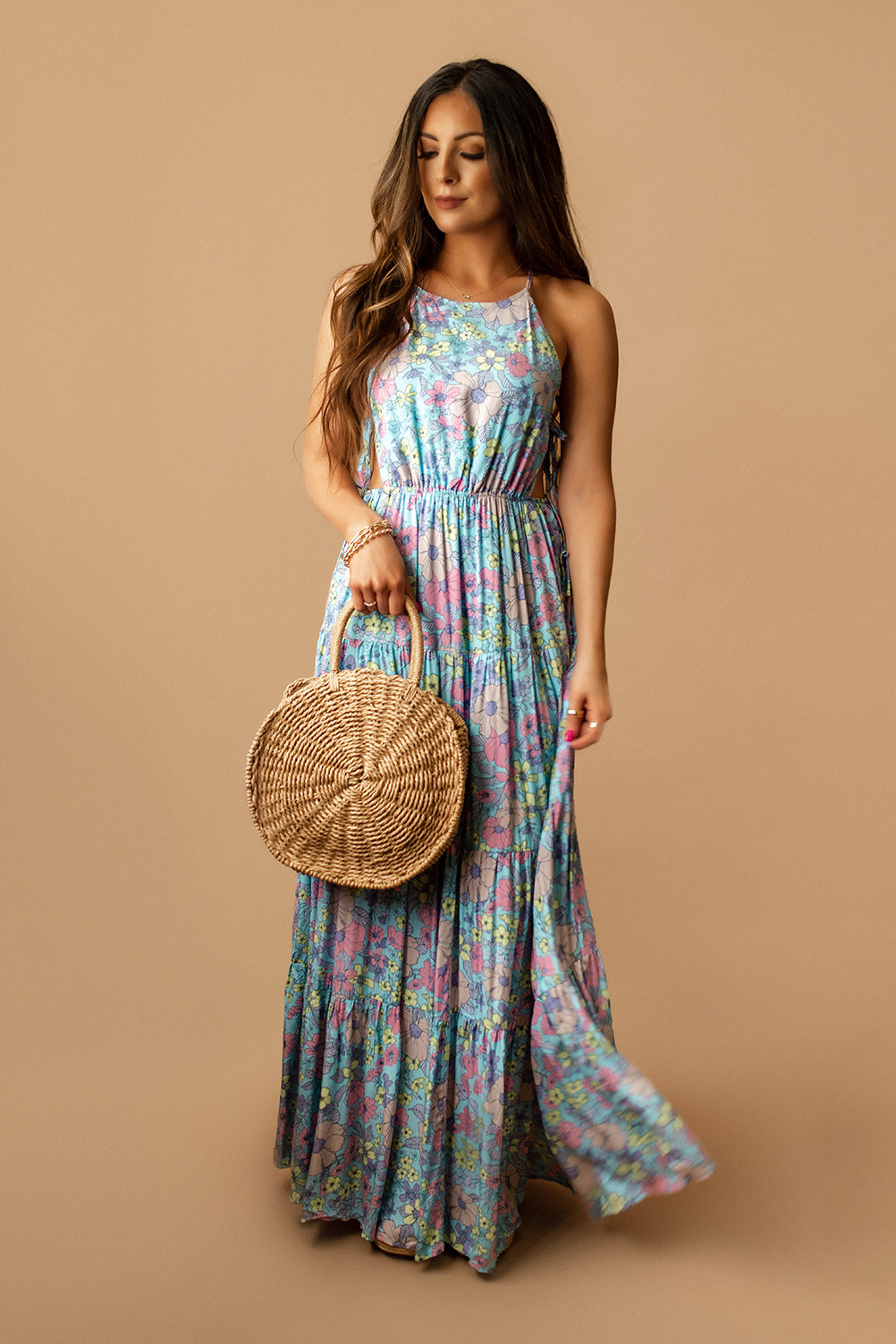 Cyprus Floral Maxi Dress (Blue) | FINAL SALE