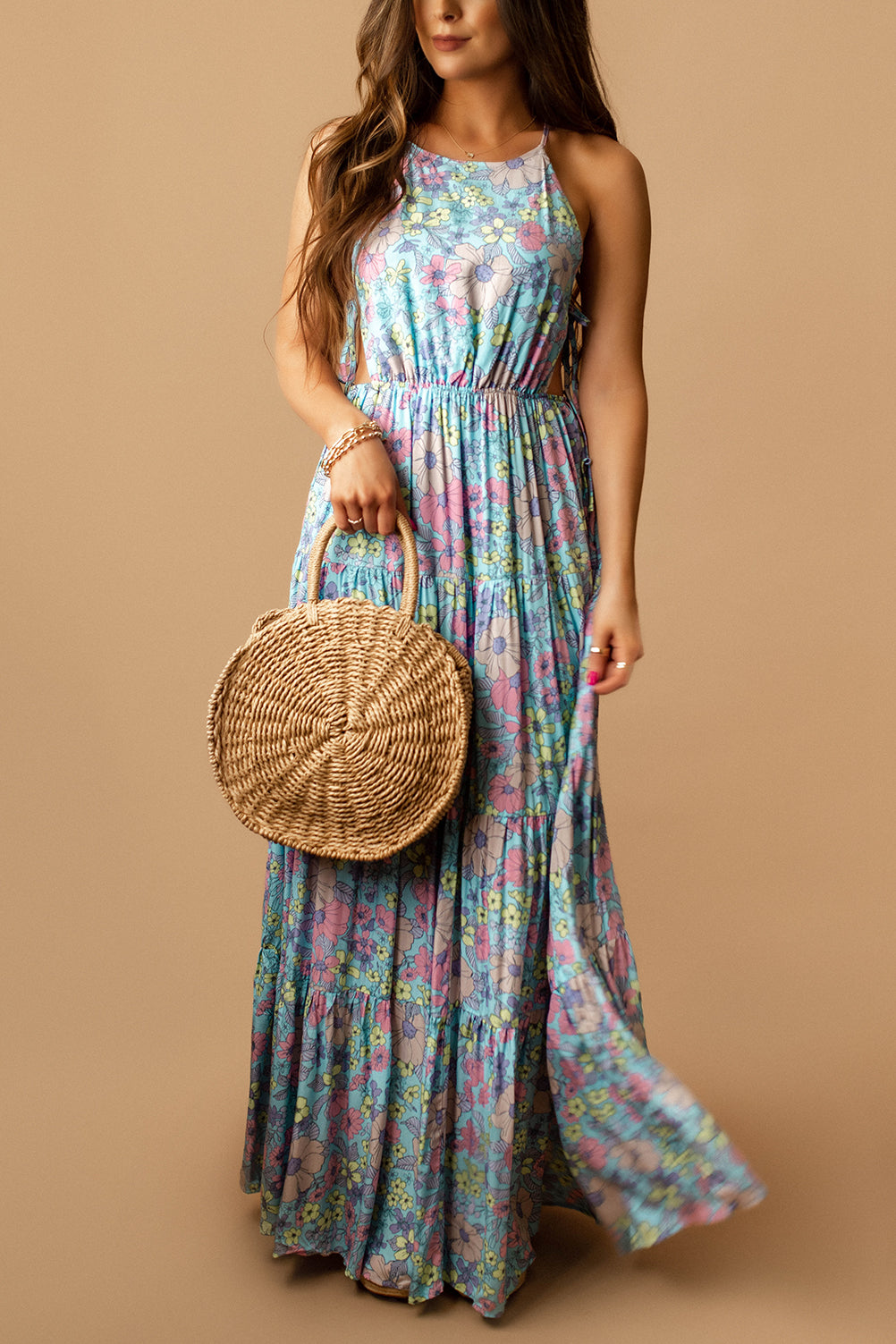 Cyprus Floral Maxi Dress (Blue) | FINAL SALE