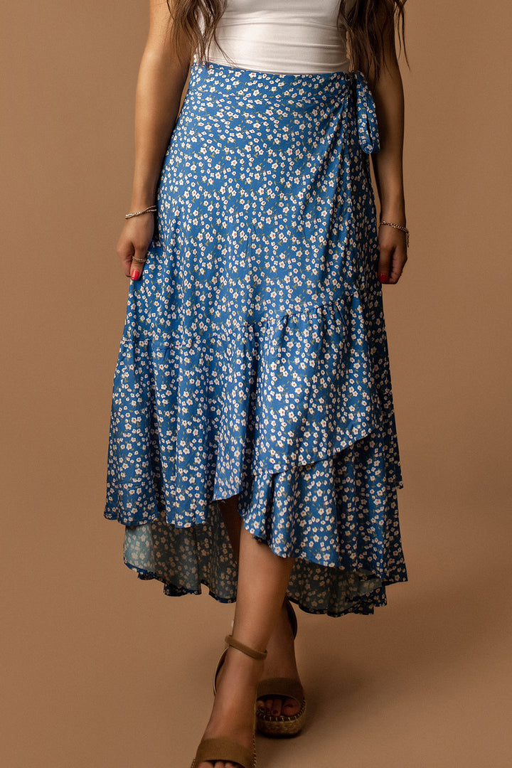 Cape Town Floral Wrap Skirt (Blue) – Wild Summer Boutique