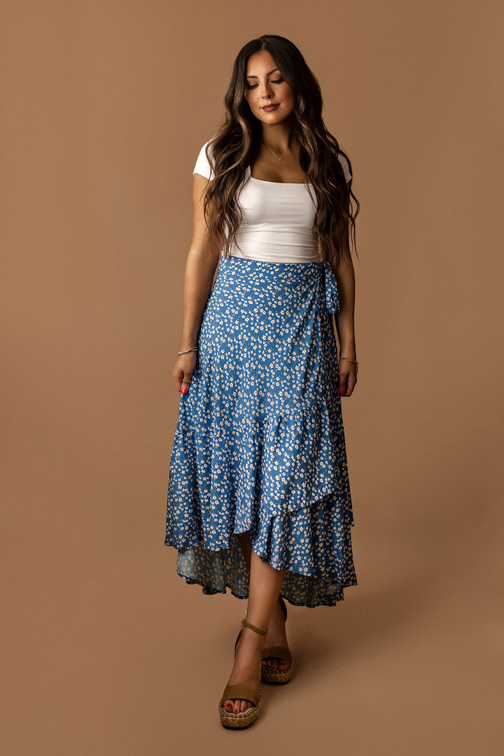 Cape Town Floral Wrap Skirt (Blue) – Wild Summer Boutique