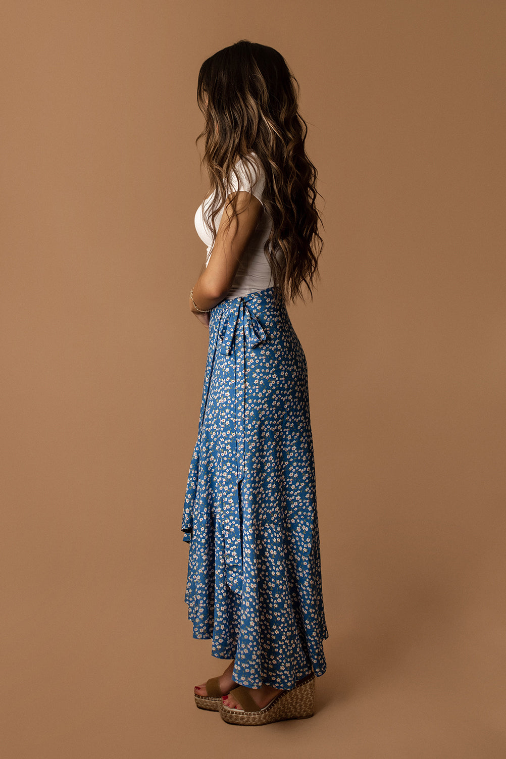 Cape Town Floral Wrap Skirt (Blue) | FINAL SALE – Wild Summer Boutique