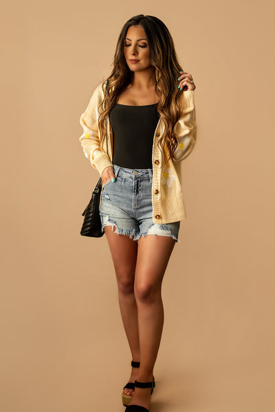 Dashing Daisies Button Front Cardigan (Yellow) | FINAL SALE