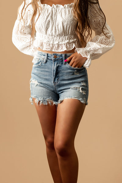 Amara Distressed Denim Shorts | FINAL SALE