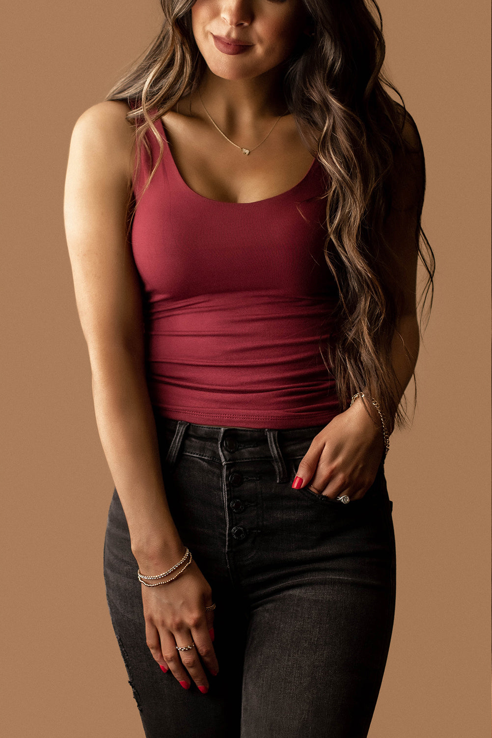 Dream Double Layered Tank (Merlot)