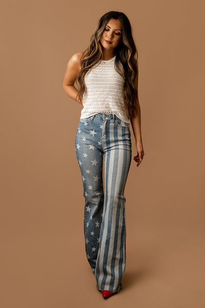 Stars & Stripes Flare Jeans | Judy Blue | FINAL SALE