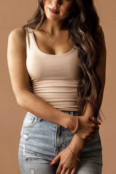 Dream Double Layered Tank (Nude)