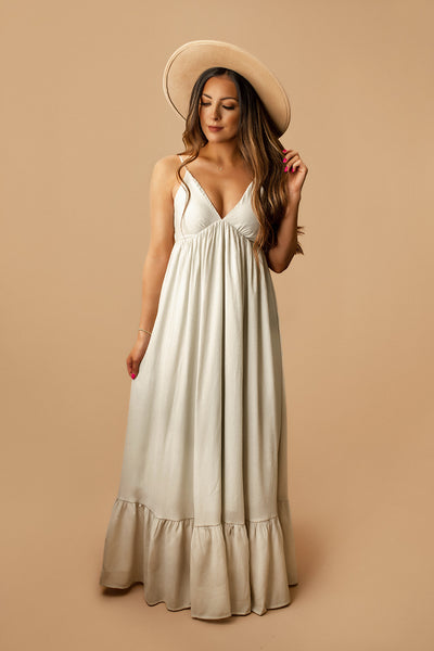 In The End Tie-Back Maxi Dress (Mint / Grey) | FINAL SALE