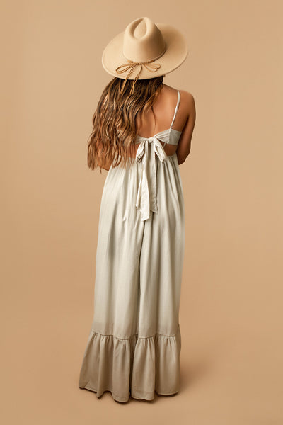 In The End Tie-Back Maxi Dress (Mint / Grey) | FINAL SALE