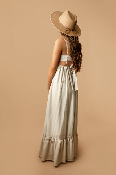 In The End Tie-Back Maxi Dress (Mint / Grey) | FINAL SALE