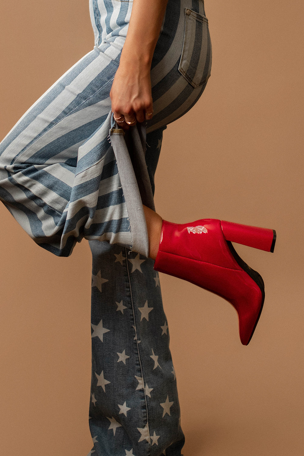 Sippin' On Fire Patent Booties (Red)