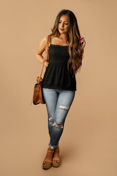 Had It All Peplum Cami (Black)