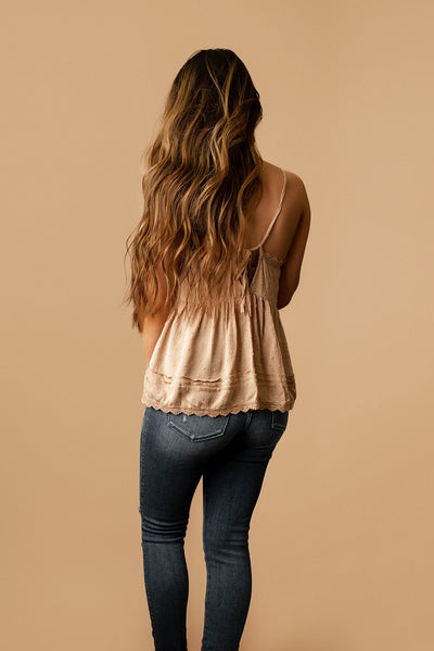 Had It All Peplum Cami (Beige)