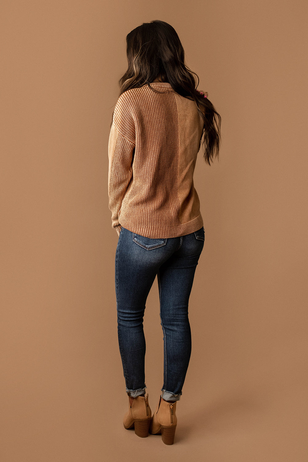 Falling Into You Textured Knit Sweater (Light Camel)