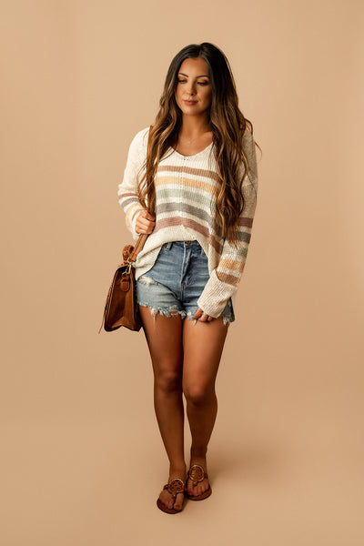 Stand By Me Striped Sweater (Ivory)