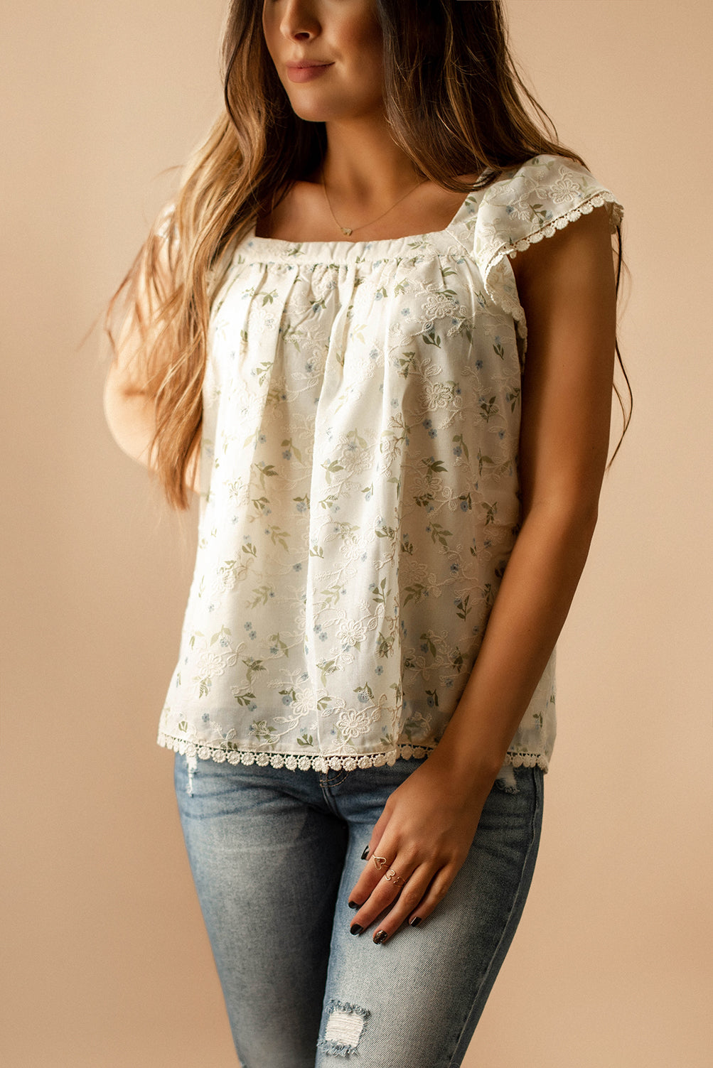 So Many Summers Floral Embroidered Blouse (White) | FINAL SALE