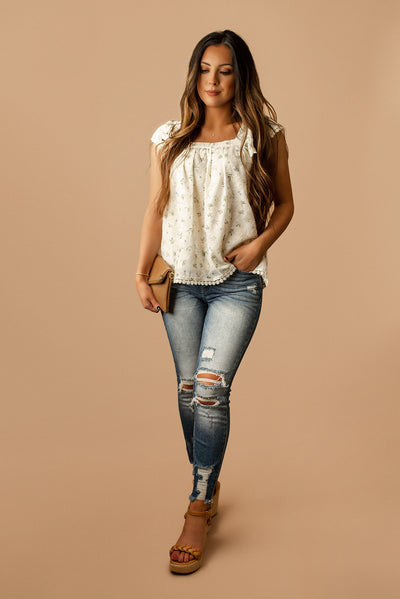 So Many Summers Floral Embroidered Blouse (White) | FINAL SALE