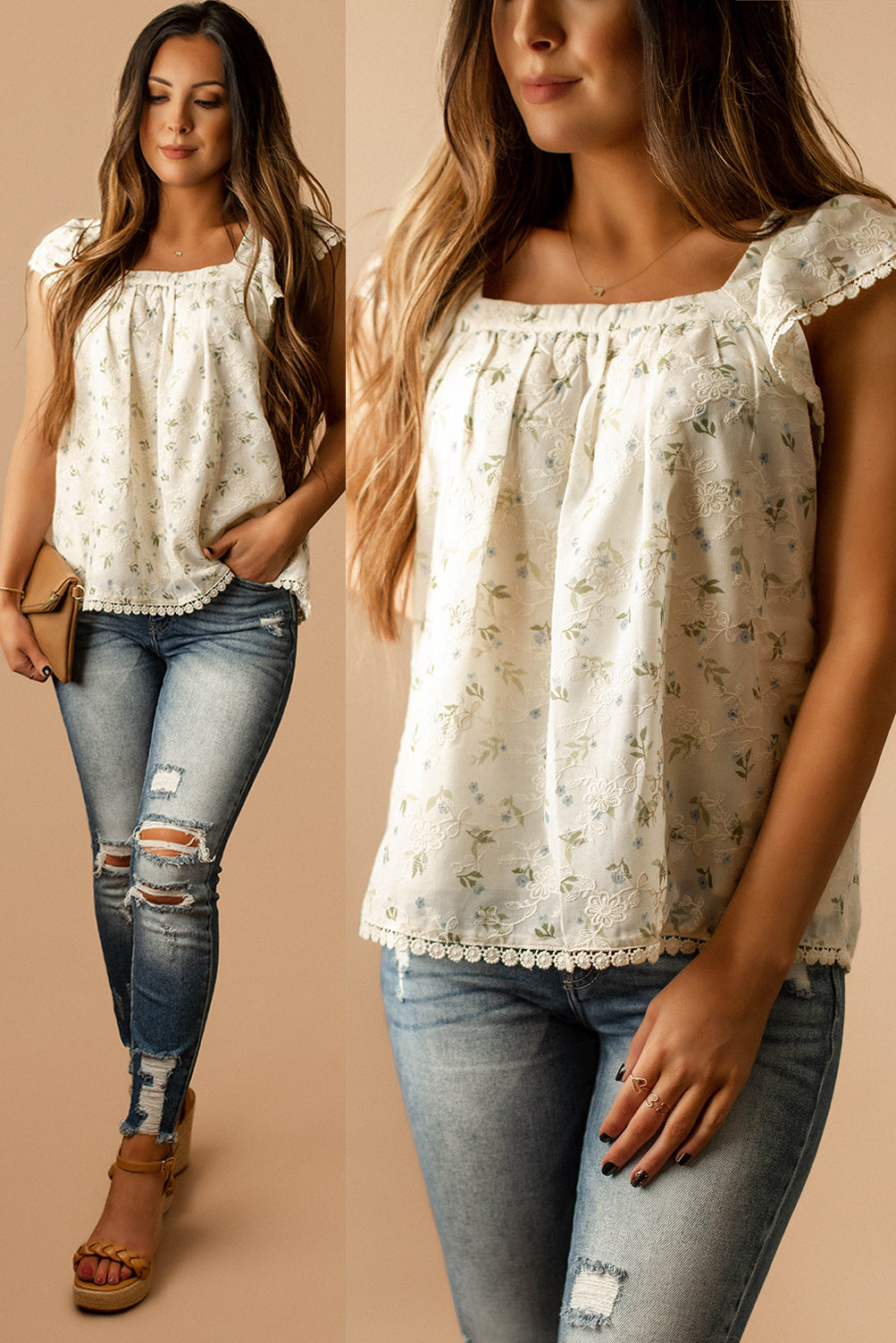 So Many Summers Floral Embroidered Blouse (White) | FINAL SALE