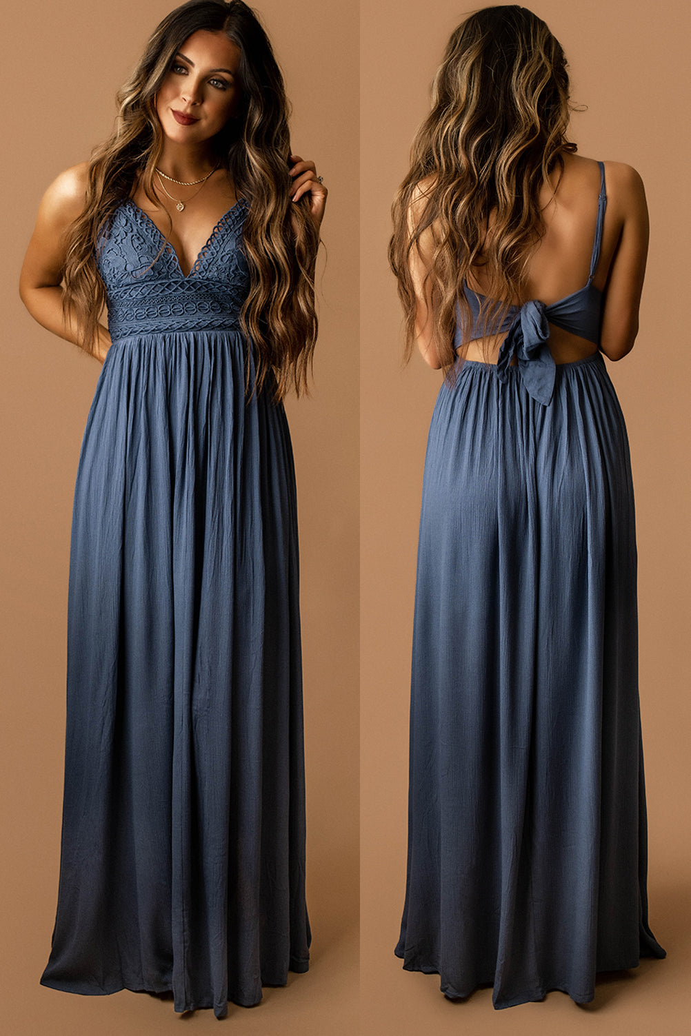 Can't Stay Here Maxi Dress (Navy Blue)