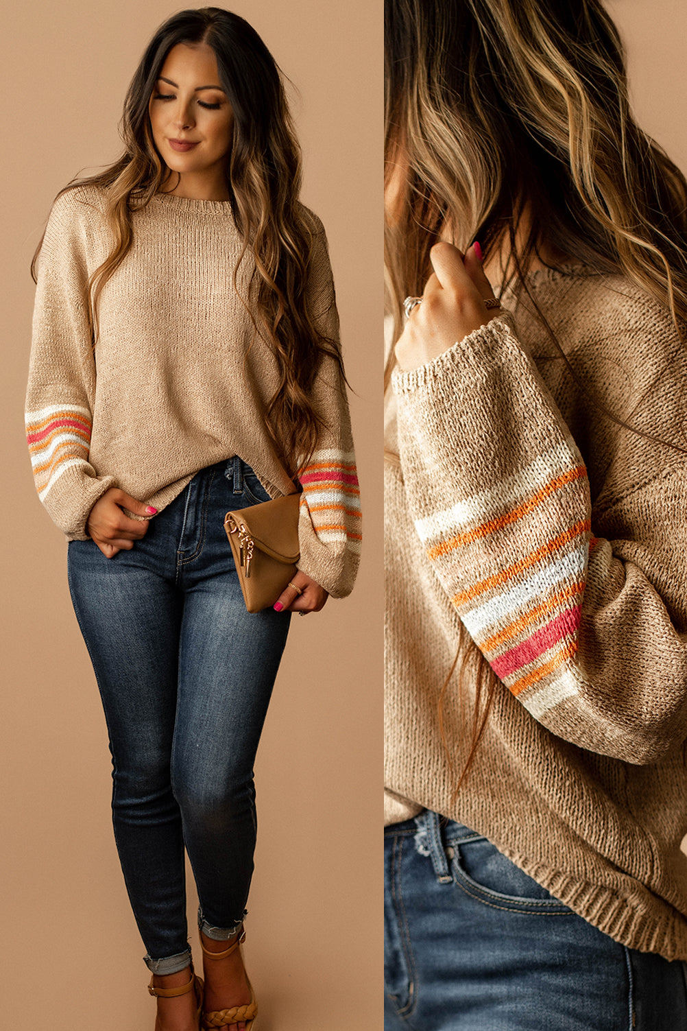 Save Me The Trouble Striped Sweater (Beige)